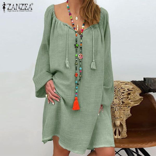 2021 bohemian women's kaftan dress zanzea mini vestidos ladies elegant drawstring sundress casual long sleeve robe plus size, Black;gray
2021 bohemian women's kaftan dress zanzea mini vestidos ladies elegant drawstring sundress casual long sleeve robe plus size, Black;gray