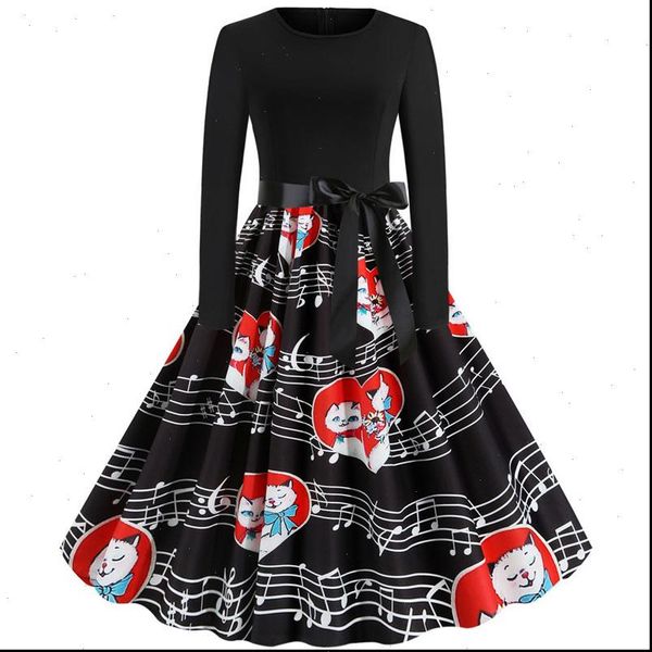 robe femme long sleeve winter dress women vintage pinup rockabilly dress valentines party dresses vestidos print a line, Black;gray
robe femme long sleeve winter dress women vintage pinup rockabilly dress valentines party dresses vestidos print a line, Black;gray