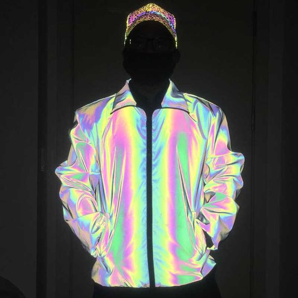 glow coat high street reflective jacket loose overcoat female at night hip hop streetwear plus size jackets 210531, Black;brown
glow coat high street reflective jacket loose overcoat female at night hip hop streetwear plus size jackets 210531, Black;brown