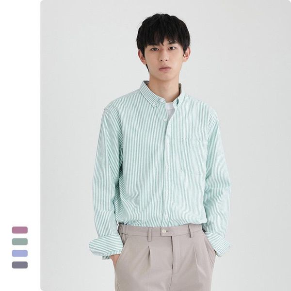 men's casual shirts autumn cotton striped oxford long-sleeved shirt front patch chest pocket regular-fit button-down collar slim, White;black
men's casual shirts autumn cotton striped oxford long-sleeved shirt front patch chest pocket regular-fit button-down collar slim, White;black