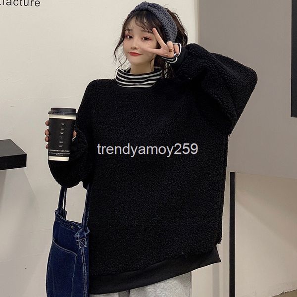 women's hoodies & sweatshirts striped high collar fake two piece cashmere sweater for women in autumn and winter loose ins lazy wind bf, Black
women's hoodies & sweatshirts striped high collar fake two piece cashmere sweater for women in autumn and winter loose ins lazy wind bf, Black