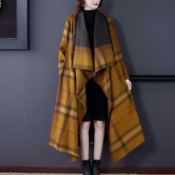 women's trench coats autumn winter coat for women fashion plus size loose casual long plaid turn-down collar long-sleeved jacket t411, Tan;black
women's trench coats autumn winter coat for women fashion plus size loose casual long plaid turn-down collar long-sleeved jacket t411, Tan;black