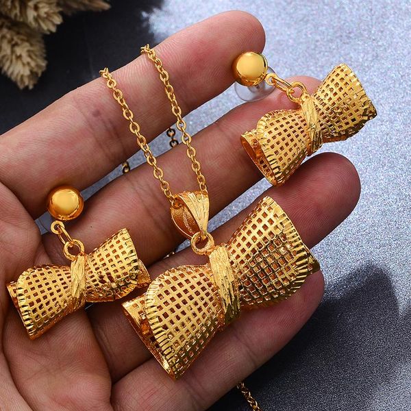 earrings & necklace ethiopia 24k gold color dubai jewelry sets women african party wedding gifts bow 4k jewellery, Silver
earrings & necklace ethiopia 24k gold color dubai jewelry sets women african party wedding gifts bow 4k jewellery, Silver