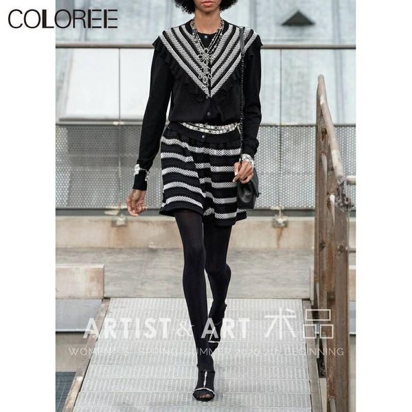 women's two piece pants autumn runway striped set women long sleeve knitted cardigans+shorts vintage, White
women's two piece pants autumn runway striped set women long sleeve knitted cardigans+shorts vintage, White