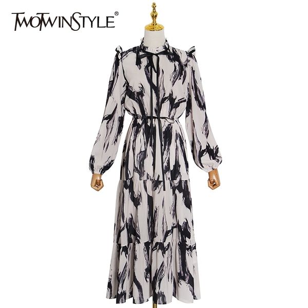 twotwinstyle elegant hit color dress for women o neck lantern sleeve high waist vintage dresses female fashion new clothing 210316, Black;gray
twotwinstyle elegant hit color dress for women o neck lantern sleeve high waist vintage dresses female fashion new clothing 210316, Black;gray