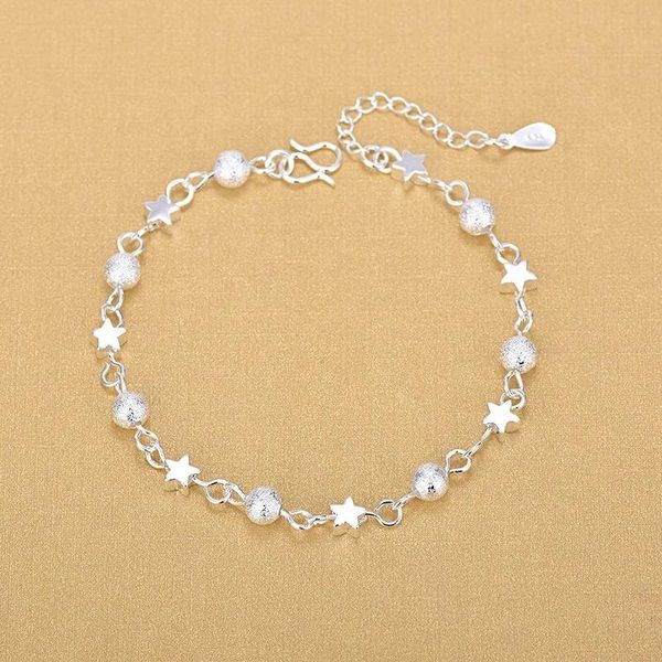 link, chain 925 sterling silver hollow ball star bracelets fashion fine jewelry for women party elegant accessory, Black
link, chain 925 sterling silver hollow ball star bracelets fashion fine jewelry for women party elegant accessory, Black