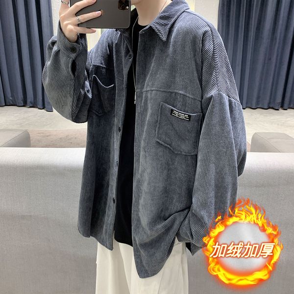 2021 new men's loose casual corduroy fabric hawaiian shirt camisa masculina coats long sleeves fashion trend thicken wool shirts -5xl, White
2021 new men's loose casual corduroy fabric hawaiian shirt camisa masculina coats long sleeves fashion trend thicken wool shirts -5xl, White