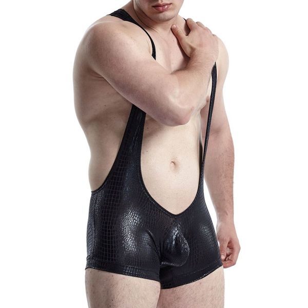 Sexy Men Bodysuits Leotard PU Leather Wrestling Singlet Jumpsuits Bugle Pouch Undershirts Shorts Teddies Clubwear One-Piece 2XL, Black
Sexy Men Bodysuits Leotard PU Leather Wrestling Singlet Jumpsuits Bugle Pouch Undershirts Shorts Teddies Clubwear One-Piece 2XL, Black