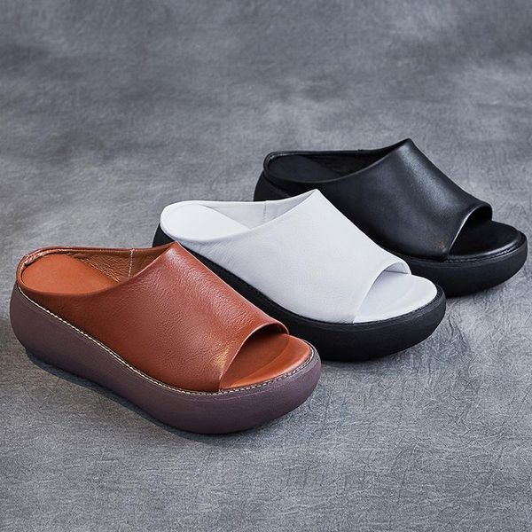 slippers thick soled sandals women's leather 2021 summer high shoes open toe simple fashion, Black
slippers thick soled sandals women's leather 2021 summer high shoes open toe simple fashion, Black