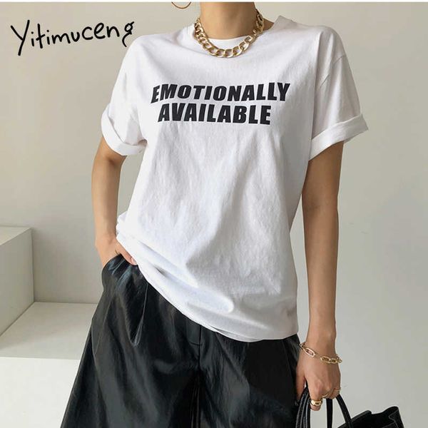 yitimuceng white t shirts woman black red letter print tees harajuku oversize casual summer fashion short sleeve shirts 210601
yitimuceng white t shirts woman black red letter print tees harajuku oversize casual summer fashion short sleeve shirts 210601