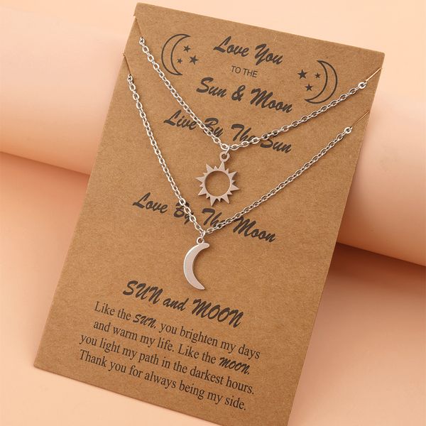 friendship couples 2pcs/set sun and moon stainless steel sisters friends necklace women man lucky wish jewelry, Silver
friendship couples 2pcs/set sun and moon stainless steel sisters friends necklace women man lucky wish jewelry, Silver