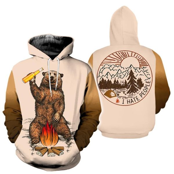 men's hoodies & sweatshirts 2021 est fashion men brown bear beer bonfire 3d printed camping i hate people harajuku r-034, Black
men's hoodies & sweatshirts 2021 est fashion men brown bear beer bonfire 3d printed camping i hate people harajuku r-034, Black