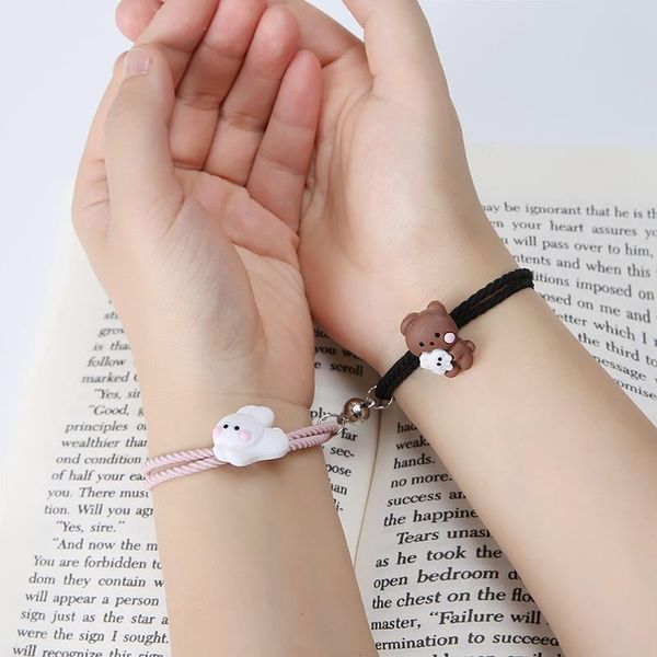 charm bracelets 2pcs hug bears suction iron bracelet cute cartoon love couple small rubber band girlfriends hair rope, Golden;silver
charm bracelets 2pcs hug bears suction iron bracelet cute cartoon love couple small rubber band girlfriends hair rope, Golden;silver