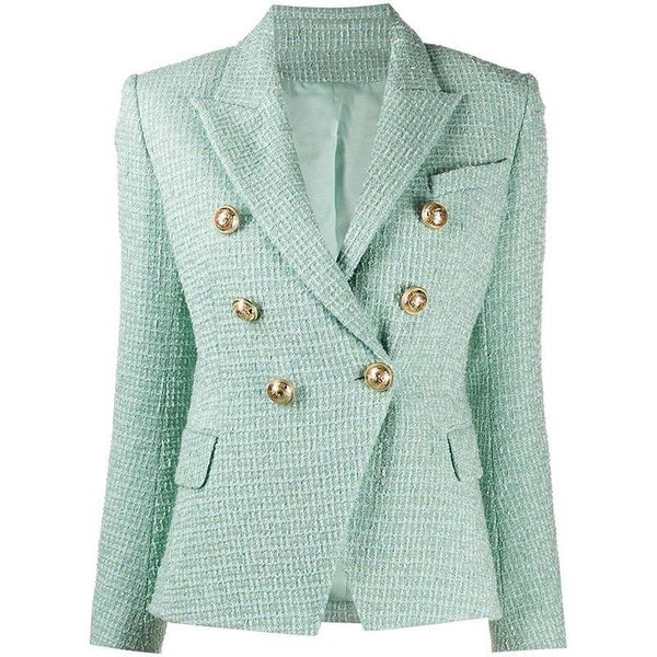 women's suits & blazers elegant lady slim blazer lion button double-breasted women jacket coat woven tweed suit, White;black
women's suits & blazers elegant lady slim blazer lion button double-breasted women jacket coat woven tweed suit, White;black