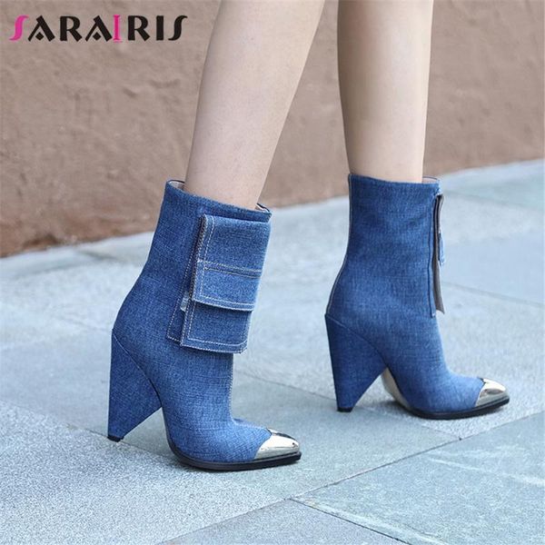 boots sarairis brand design denim ankle 2021 ladies spike high heels pointed toe shoes woman casual party women, Black
boots sarairis brand design denim ankle 2021 ladies spike high heels pointed toe shoes woman casual party women, Black
