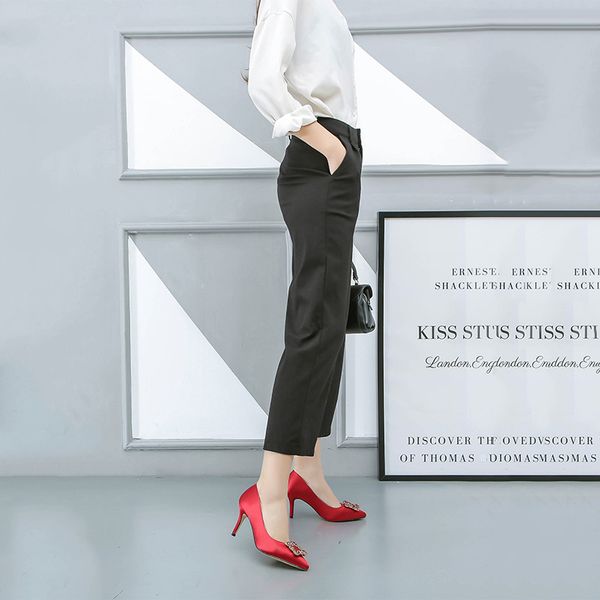 classic 8cm fashion pointed stiletto heels crystal metal suqare buckle low-cut wedding banquet pumps women, Black
classic 8cm fashion pointed stiletto heels crystal metal suqare buckle low-cut wedding banquet pumps women, Black