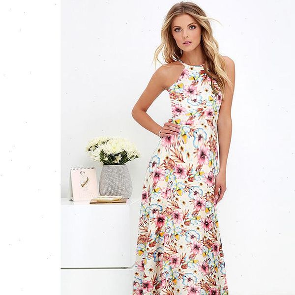 women boho dress halter neck floral print sleeveless summer dress 2020 holiday long slip beach dresses vestidos, Black;gray
women boho dress halter neck floral print sleeveless summer dress 2020 holiday long slip beach dresses vestidos, Black;gray