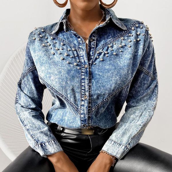 women's jackets beaded coat denim women blue retro autumn 2021 fashion beading single-breasted lapel long sleeve casual female jacket, Black;brown
women's jackets beaded coat denim women blue retro autumn 2021 fashion beading single-breasted lapel long sleeve casual female jacket, Black;brown