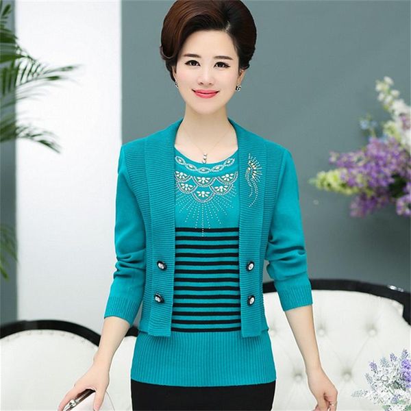 women's sweaters spring autumn women knitted sweater pullovers middle-aged mother clothing fashion casual fake two-piece stripe top, White;black
women's sweaters spring autumn women knitted sweater pullovers middle-aged mother clothing fashion casual fake two-piece stripe top, White;black