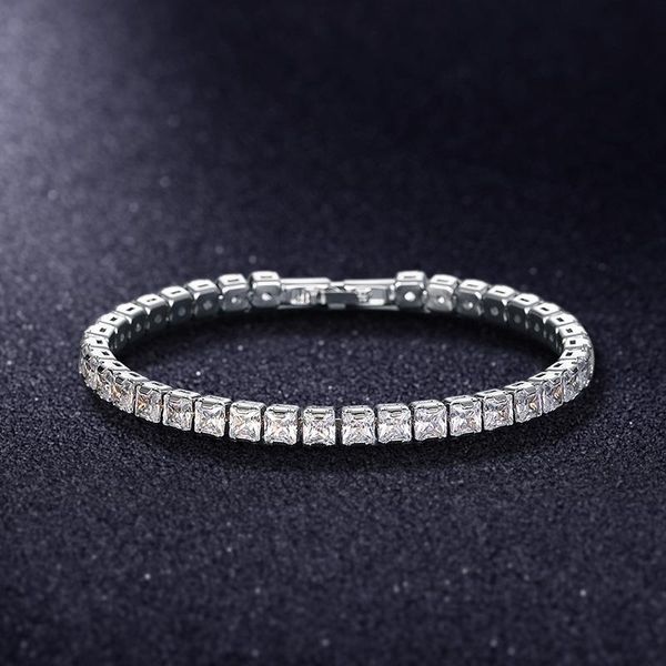 link, chain 4mm cubic zirconia tennis bracelets for women men luxury silver color cz bracelet charm jewelry, Black
link, chain 4mm cubic zirconia tennis bracelets for women men luxury silver color cz bracelet charm jewelry, Black