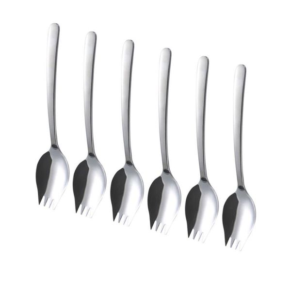 6pcs dual purpose noodle salad spoon fork stainless steel dinner tableware for eating (silver)
6pcs dual purpose noodle salad spoon fork stainless steel dinner tableware for eating (silver)