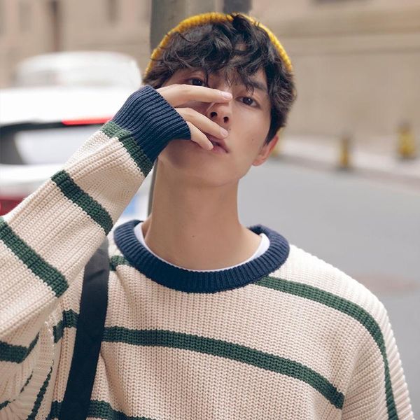 new korean version fashion street sweaters men clothes male loose round collar stripe versatile leisure sweatshirt students, White;black
new korean version fashion street sweaters men clothes male loose round collar stripe versatile leisure sweatshirt students, White;black