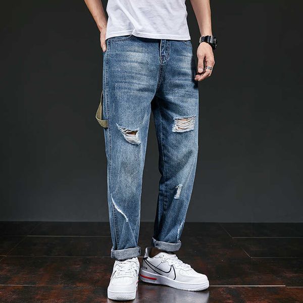 pants men's beggar's capris fashion brand summer korean perforated jeans loose casual, Blue
pants men's beggar's capris fashion brand summer korean perforated jeans loose casual, Blue