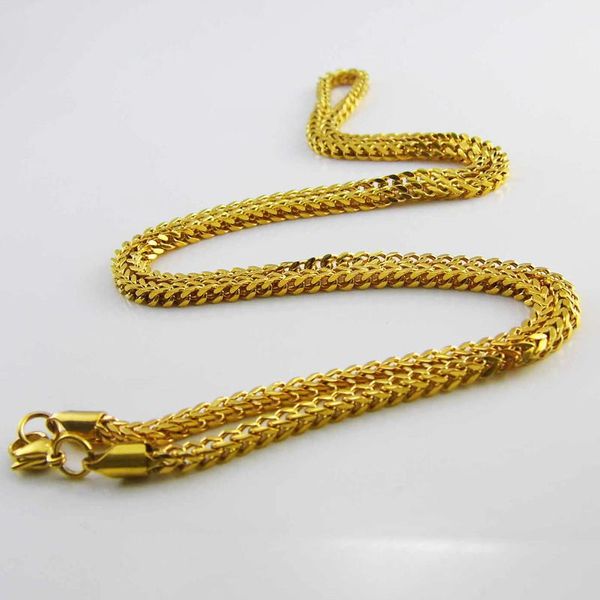 chains 3mm wide 24 inches long franco chain fashion jewelry stainless steel wheat hiphop gold necklace for men, Silver
chains 3mm wide 24 inches long franco chain fashion jewelry stainless steel wheat hiphop gold necklace for men, Silver