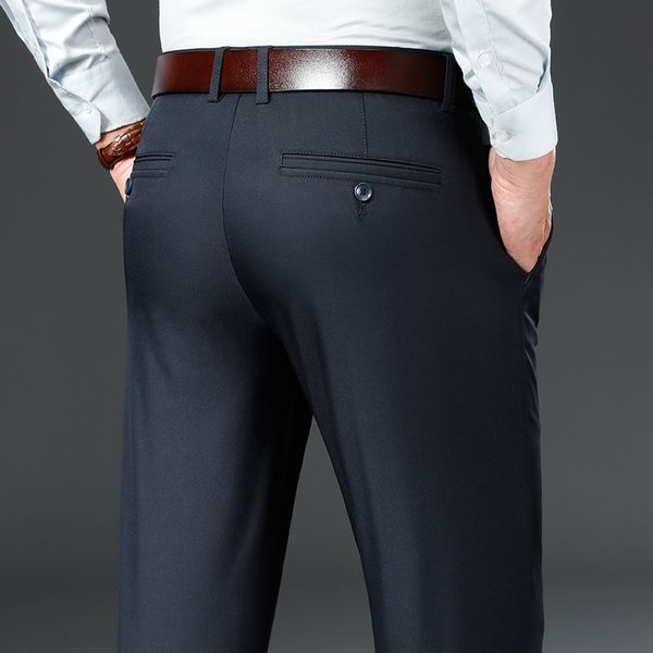 men's autumn new knitted bottom composite vertical high waist small straight casual middle-aged men's pants trousers, Black
men's autumn new knitted bottom composite vertical high waist small straight casual middle-aged men's pants trousers, Black