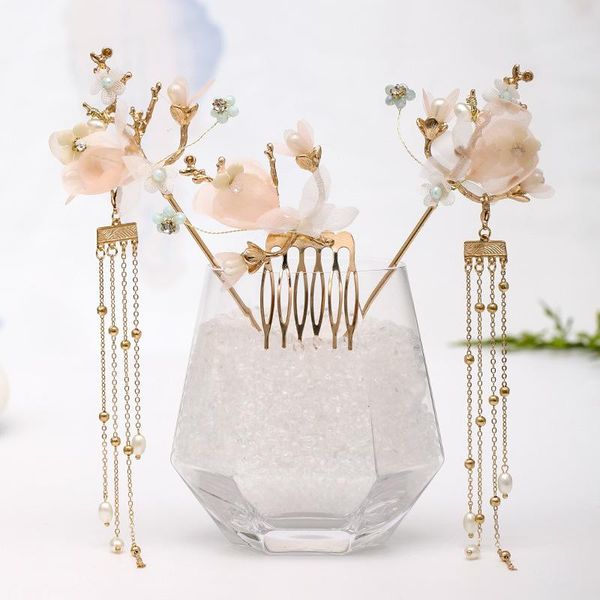 hair clips & barrettes bridal headdress traditional style han chinese clothing hairpin haircomb set flower shape super fairy antique jewelry, Golden;silver
hair clips & barrettes bridal headdress traditional style han chinese clothing hairpin haircomb set flower shape super fairy antique jewelry, Golden;silver