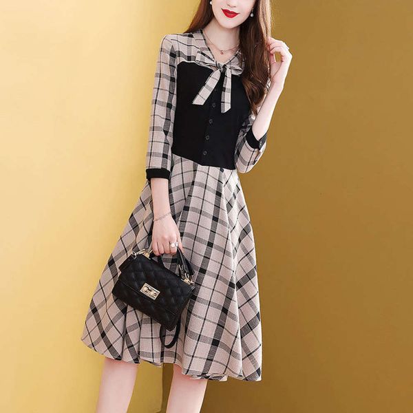 light luxury dress western style plaid age for women in reducing early autumn 2020, Black;gray
light luxury dress western style plaid age for women in reducing early autumn 2020, Black;gray