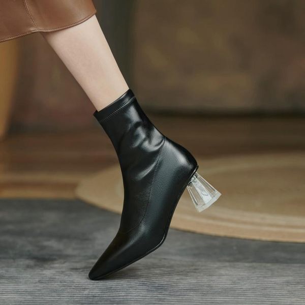 boots large size44 women pu leather short elastic autumn sock ankle booties clear transparent chunky high heels botines femme, Black
boots large size44 women pu leather short elastic autumn sock ankle booties clear transparent chunky high heels botines femme, Black