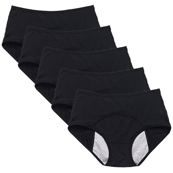 5 pcs menstrual pantie absorbtent leak proof period briefs lingerie ladies mesh breathable physiological underwear 210730, Black;pink
5 pcs menstrual pantie absorbtent leak proof period briefs lingerie ladies mesh breathable physiological underwear 210730, Black;pink