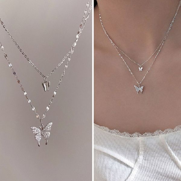 fashion dual pendant necklaces chain butterfly design necklace for party birthday gift 925 sterling silver
fashion dual pendant necklaces chain butterfly design necklace for party birthday gift 925 sterling silver
