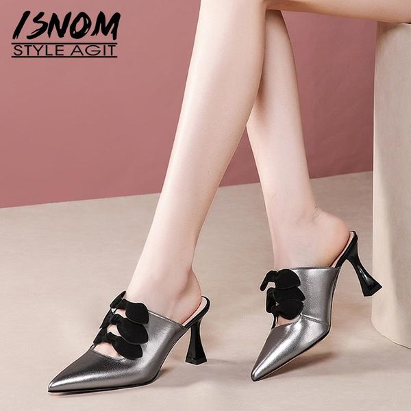 slippers isnom hoof high heels women shoes pointed toe butterfly knot mules woman slides summer slipper leather ladies, Black
slippers isnom hoof high heels women shoes pointed toe butterfly knot mules woman slides summer slipper leather ladies, Black