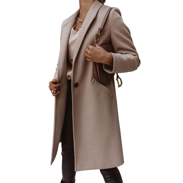 women's wool & blends autumn winter women elegant woolen coat lady office simple solid casual single-breasted turn-down collar female l, Black
women's wool & blends autumn winter women elegant woolen coat lady office simple solid casual single-breasted turn-down collar female l, Black