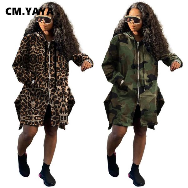 women's trench coats cm.yaya autumn winter leopard camouflage print women streetwear long sleeve zipper loose jackets, Tan;black
women's trench coats cm.yaya autumn winter leopard camouflage print women streetwear long sleeve zipper loose jackets, Tan;black