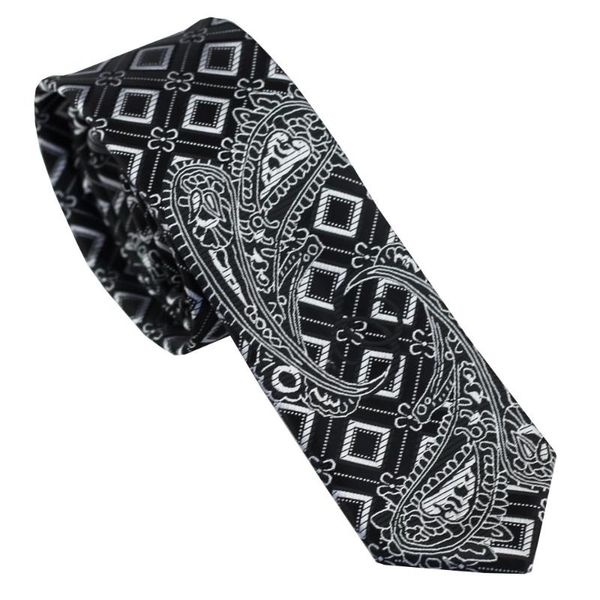 bow ties coachella black silver check panel paisley necktie men skinny tie, Black;gray
bow ties coachella black silver check panel paisley necktie men skinny tie, Black;gray