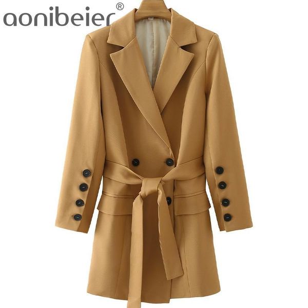 women's suits & blazers aonibeier autumn winter notched collar double breasted casual buttons sleeves jacket woman female belted long c, White;black
women's suits & blazers aonibeier autumn winter notched collar double breasted casual buttons sleeves jacket woman female belted long c, White;black
