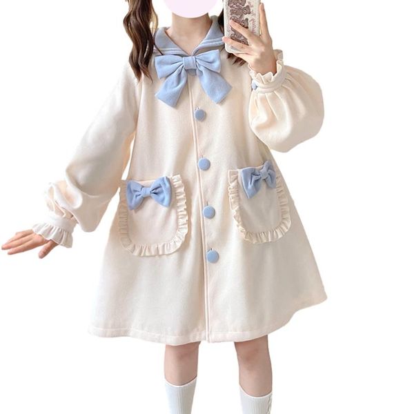 women's trench coats japanese lolita sweet women autumn jacket cute girls wool sailor collar college winter kawaii bow ruffle pocket bu, Tan;black
women's trench coats japanese lolita sweet women autumn jacket cute girls wool sailor collar college winter kawaii bow ruffle pocket bu, Tan;black