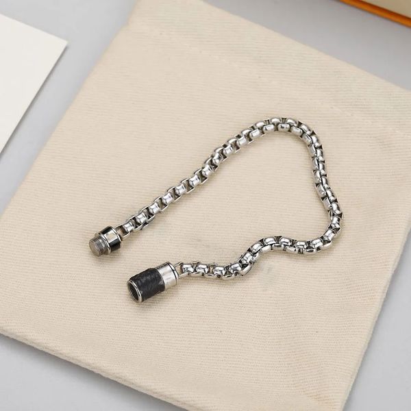 l home bangle perfume bottle bracelet titanium steel cuban chain male hip hop cordage leather hand with box, Black
l home bangle perfume bottle bracelet titanium steel cuban chain male hip hop cordage leather hand with box, Black