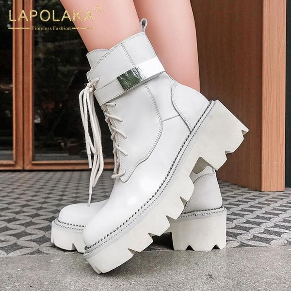 boots lapolaka fashion genuine leather ankle women shoes platform comfy zip up ladies female, Black
boots lapolaka fashion genuine leather ankle women shoes platform comfy zip up ladies female, Black