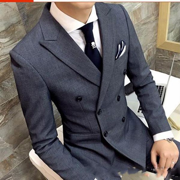 men's suits & blazers arrival slim fit grey double breast mens suit tailor made business formal wedding 2 pieces costume homme blazer p, White;black
men's suits & blazers arrival slim fit grey double breast mens suit tailor made business formal wedding 2 pieces costume homme blazer p, White;black