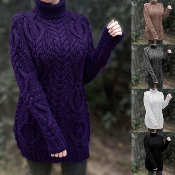 european and american sweater women 2021 autumn and winter high neck knitted sweater long solid color sweater coat, White;black
european and american sweater women 2021 autumn and winter high neck knitted sweater long solid color sweater coat, White;black