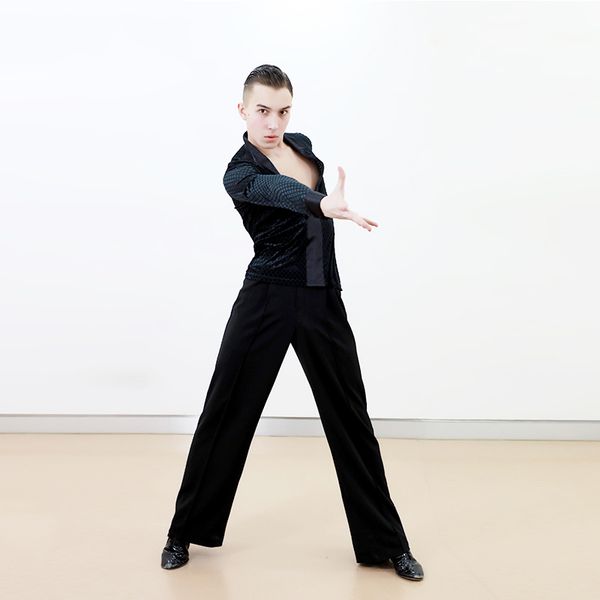 latin for men big v-neck velvet shirt black long sleeves dance tango/tap dance costume male competition wear vdb2186, Black;red
latin for men big v-neck velvet shirt black long sleeves dance tango/tap dance costume male competition wear vdb2186, Black;red