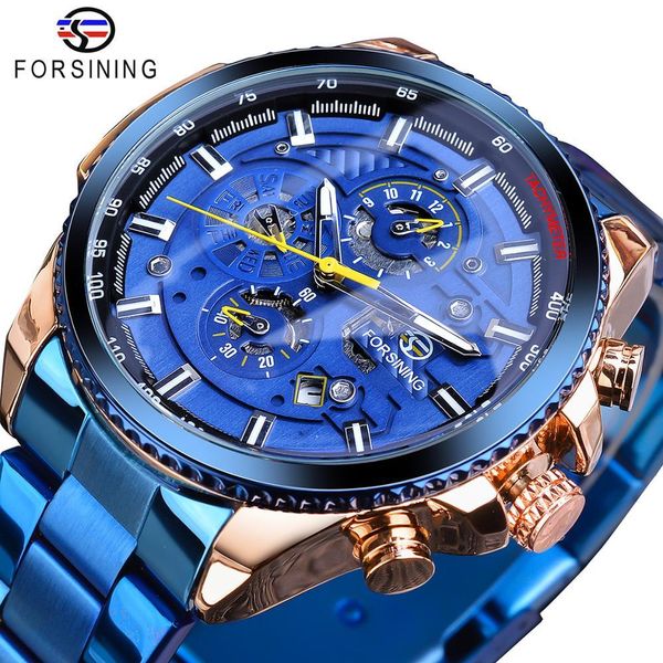 forsining rose golden case blue rvs mens business sports mechanical automatic pulse warehouses three dially multifunctional, Slivery;brown
forsining rose golden case blue rvs mens business sports mechanical automatic pulse warehouses three dially multifunctional, Slivery;brown