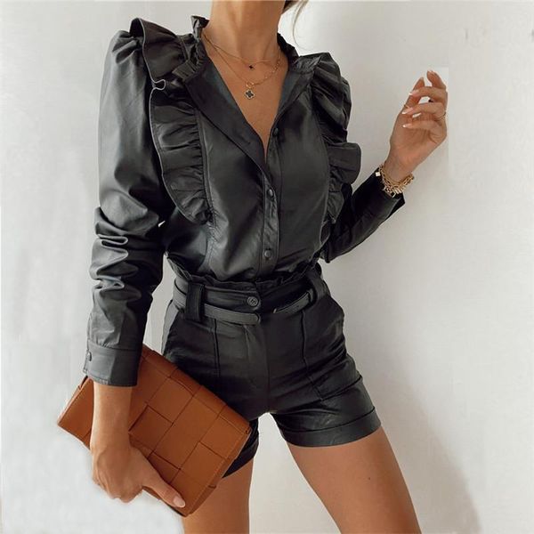 faux leather womens blouses blouse women long sleeve ruffles shirts casual button pu polyester turn down collar ladies blusas, White
faux leather womens blouses blouse women long sleeve ruffles shirts casual button pu polyester turn down collar ladies blusas, White