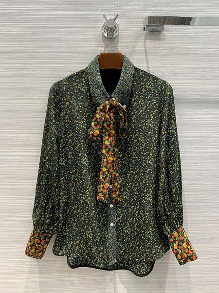 2021 women early autumn women's clothing new product elegant floral print color matching lace silk shirt bloo, White
2021 women early autumn women's clothing new product elegant floral print color matching lace silk shirt bloo, White