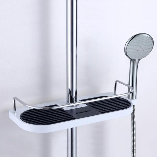bathroom shelves practical shower column storage rack finishing shelf tray head frame(round)
bathroom shelves practical shower column storage rack finishing shelf tray head frame(round)