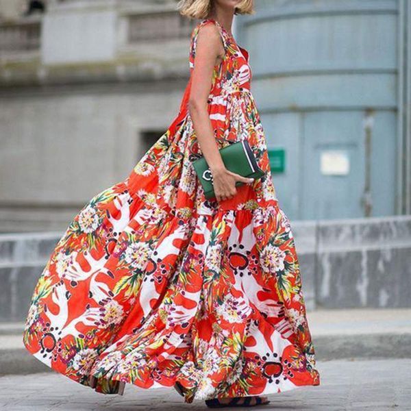 2021 new summer sleeveless maxi dresses women vintage polyester red floral print beach long vestidos casual plus size km29, White
2021 new summer sleeveless maxi dresses women vintage polyester red floral print beach long vestidos casual plus size km29, White